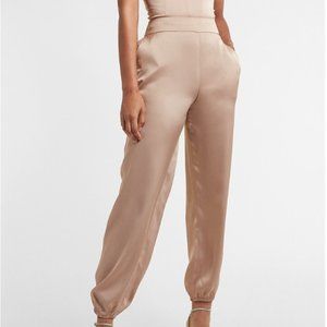 Express high waisted satin pull-on jogger pant